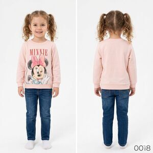 Minnie Mouse Pink Crew Sweatshirt & Blue Jean Jeggings, Sz 4t - 0018
